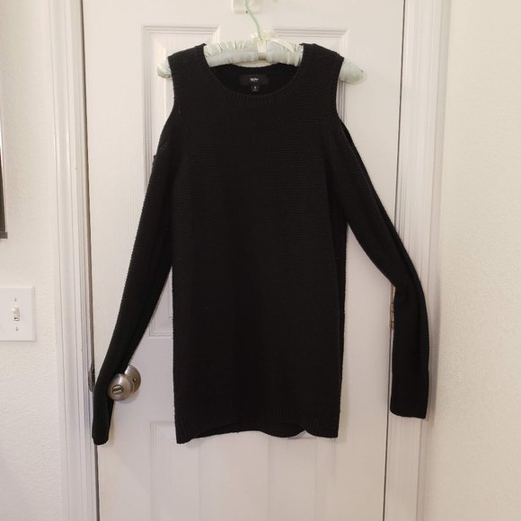 Cold Shoulder Sweater Black Knit NWOT Long Fall - Picture 3 of 6